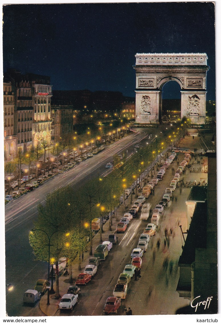 Paris: CITROËN 2CV, AZU, DS, PEUGEOT 404, SIMCA ARONDE, 1000, VW T1-BUS, RENAULT FRÉGATE - L'Arc De Triomphe - Toerisme