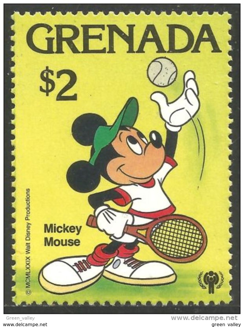 460 Grenada Disney $2.00 Mickey Balle Ball Tennis Raquette Racket MNH ** Neuf SC (GRE-186a) - Grenada (1974-...)