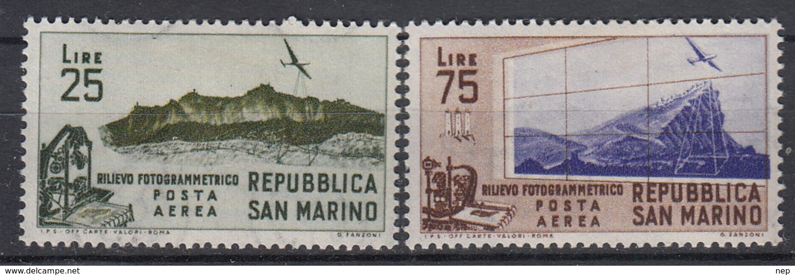 SAN MARINO - Michel - 1952 - Nr 491/92 - MH* - Poste Aérienne