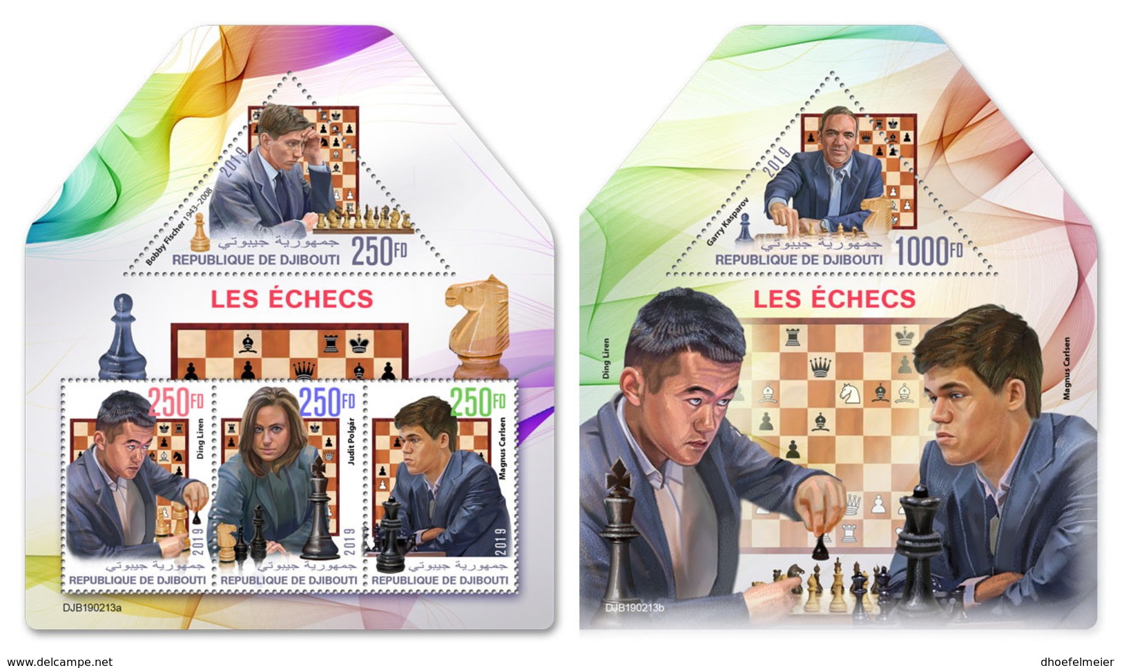 DJIBOUTI 2019 MNH Chess Players Schachspieler Joueurs De Echecs M/S+S/S - IMPERFORATED - DH1919 - Echecs