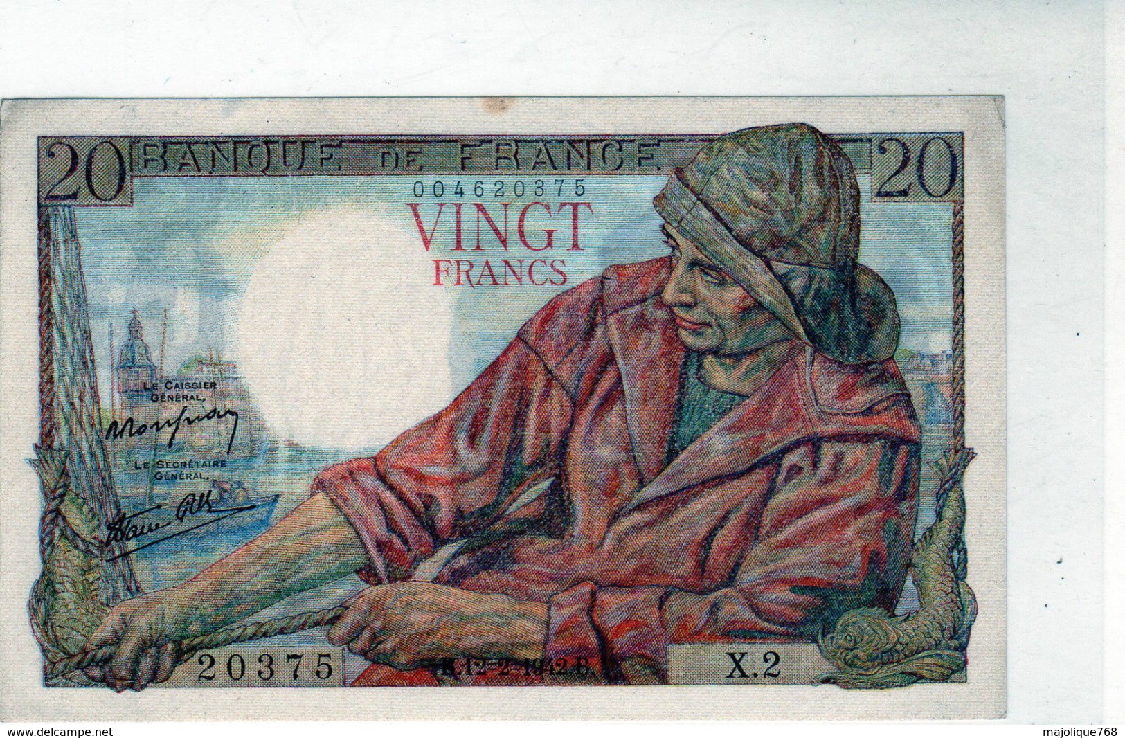 Billet De 20 Francs (pêcheur)"type 1942 - Le 12-2-1942 En S U P - - 20 F 1942-1950 ''Pêcheur''