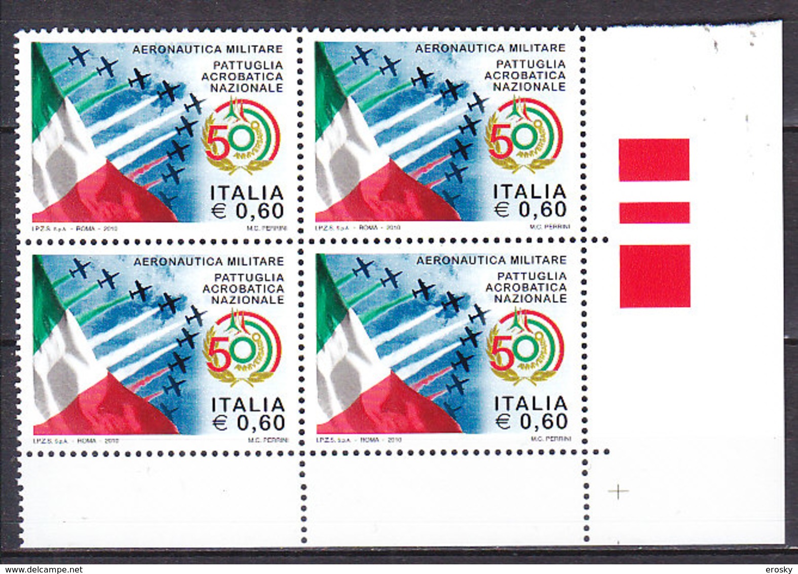 PGL DE0058 - ITALIA REPUBBLICA 2010 SASSONE N°3191 ** QUARTINA - 2001-10:  Nuevos