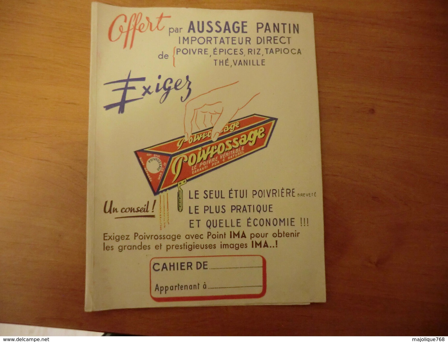 Protège Cahier- Poivrossage-bon état-par Aussage Pantin Importateur Direct-poivre - P