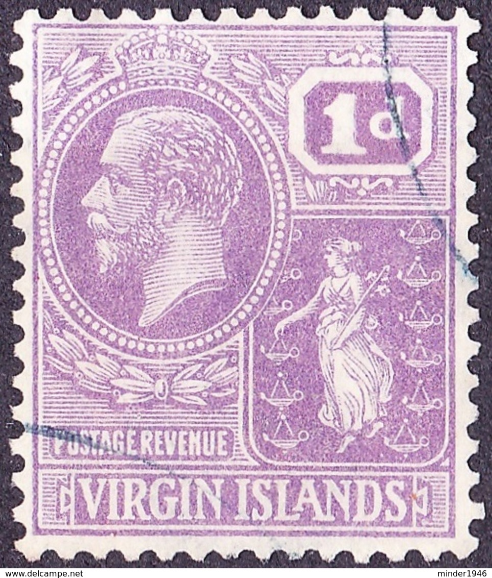 BRITISH VIRGIN ISLANDS 1927 KGV 1d Bright Violet SG88 FU - British Virgin Islands