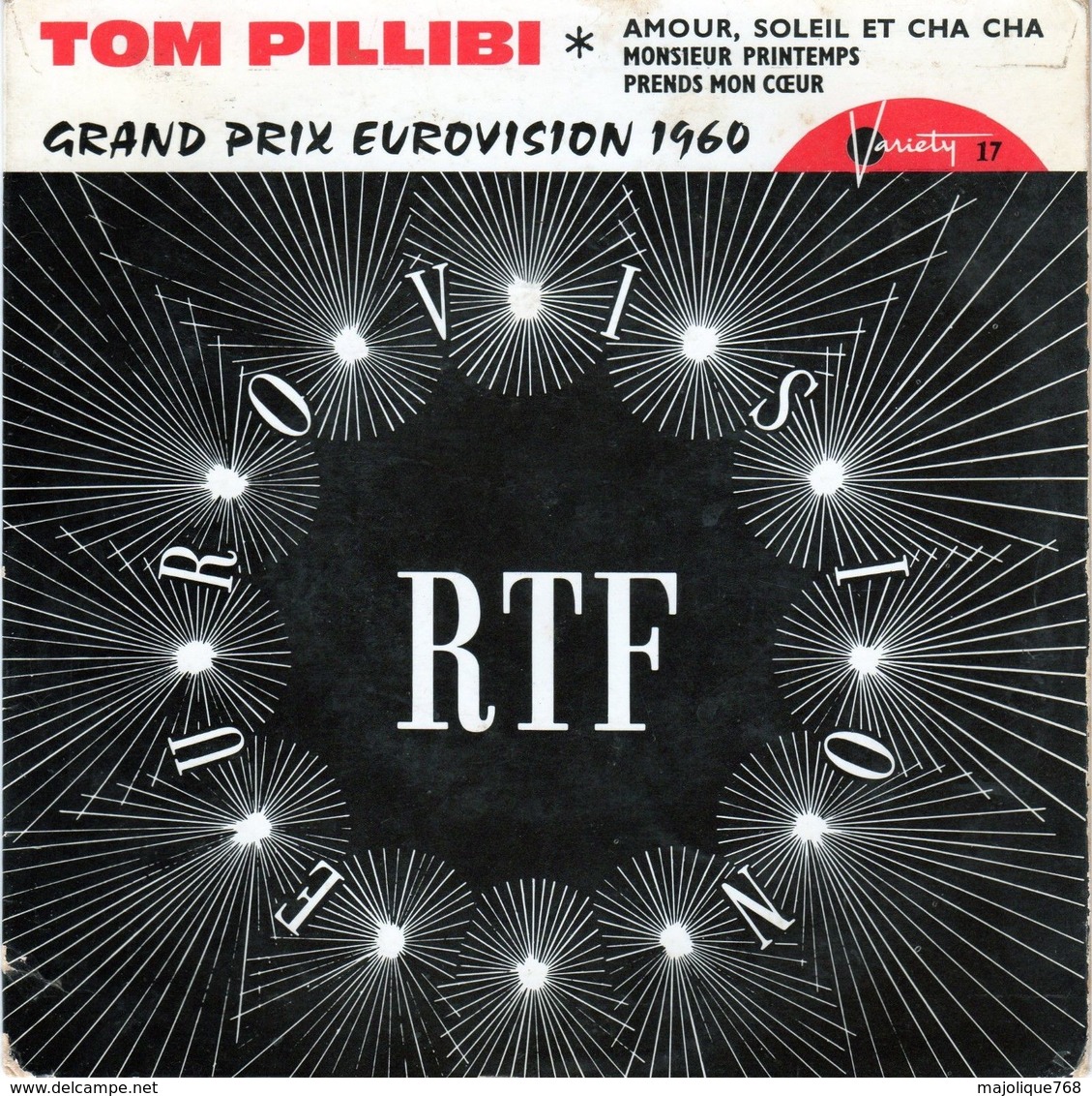 Pochette Sans Disque -Tom Pillibi Grand Prix De Eurovision 1960 - Variéty 17 - - Accessories & Sleeves