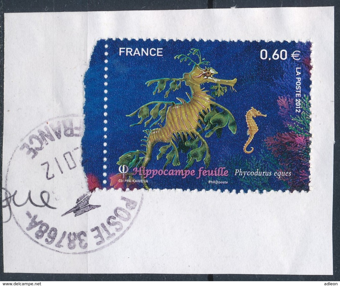 France - Hippocampe Feuille YT 4647obl. Cachet Rond Sur Fragment - Oblitérés