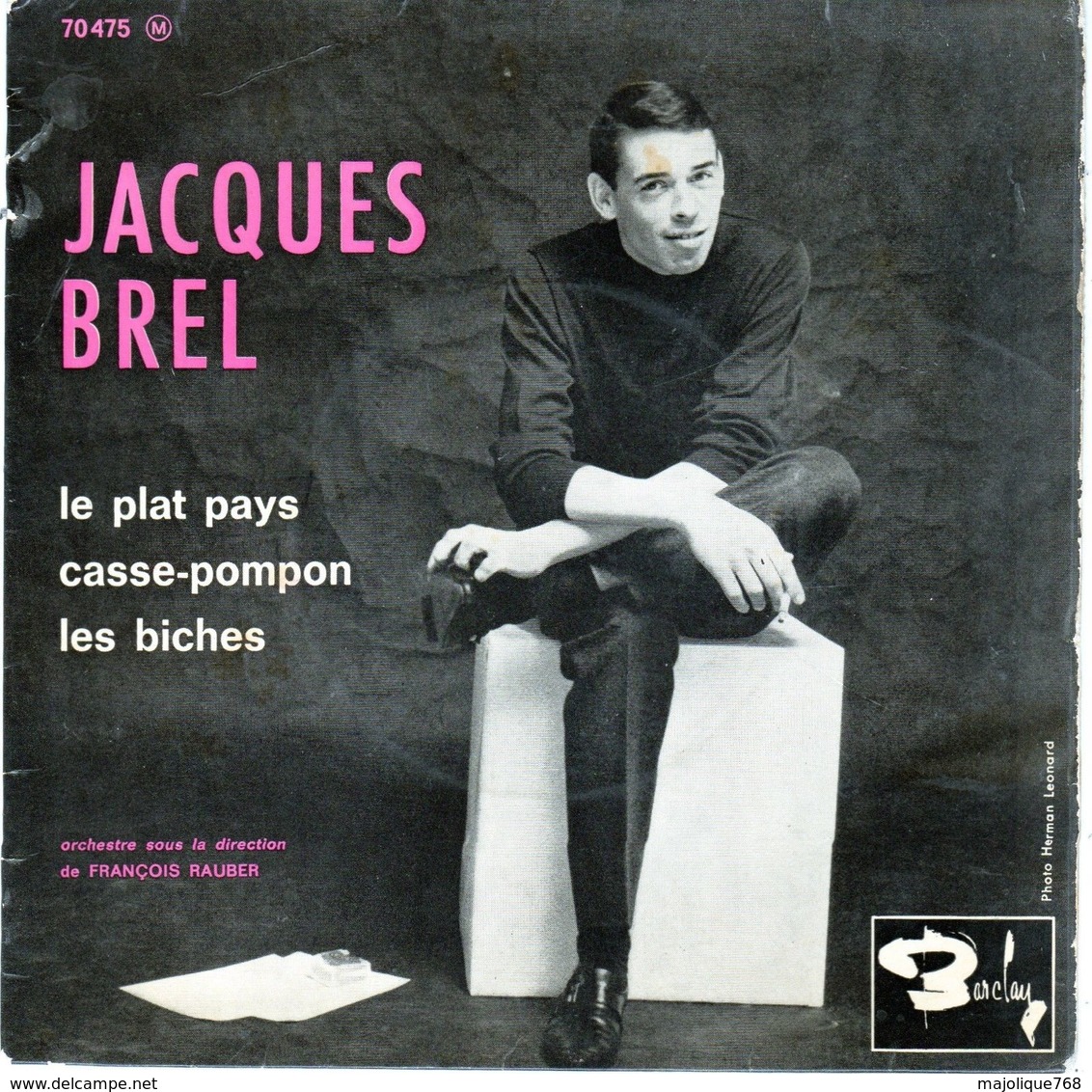 Pochette Sans Disque - Jacques Brel - Le Plat Pays - Barclay 70475 - 1962 - Accessoires, Pochettes & Cartons