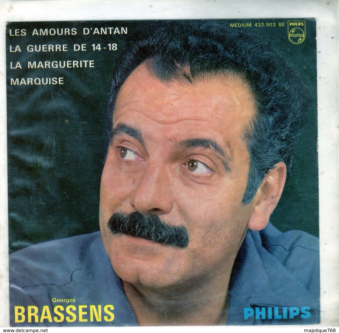 Pochette Sans Disque Sous Plastique - Georges Brassens - Philips 432.903 BE - 1962 - Accessoires, Pochettes & Cartons