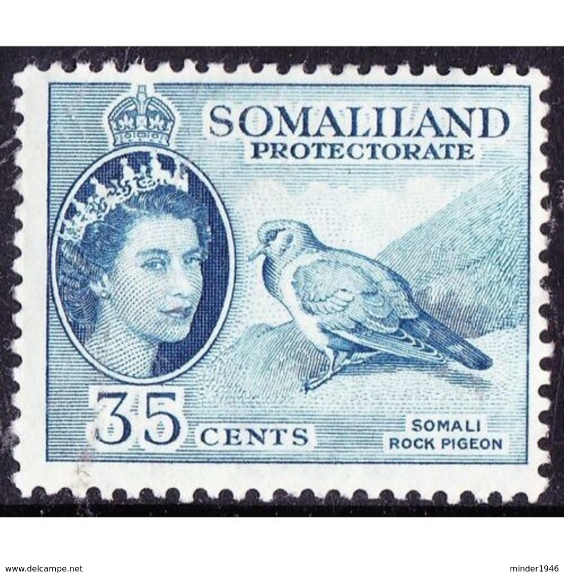 SOMALILAND PROTECTORATE 1953 QEII 35c Blue SG142 MH - Somaliland (Protectorate ...-1959)