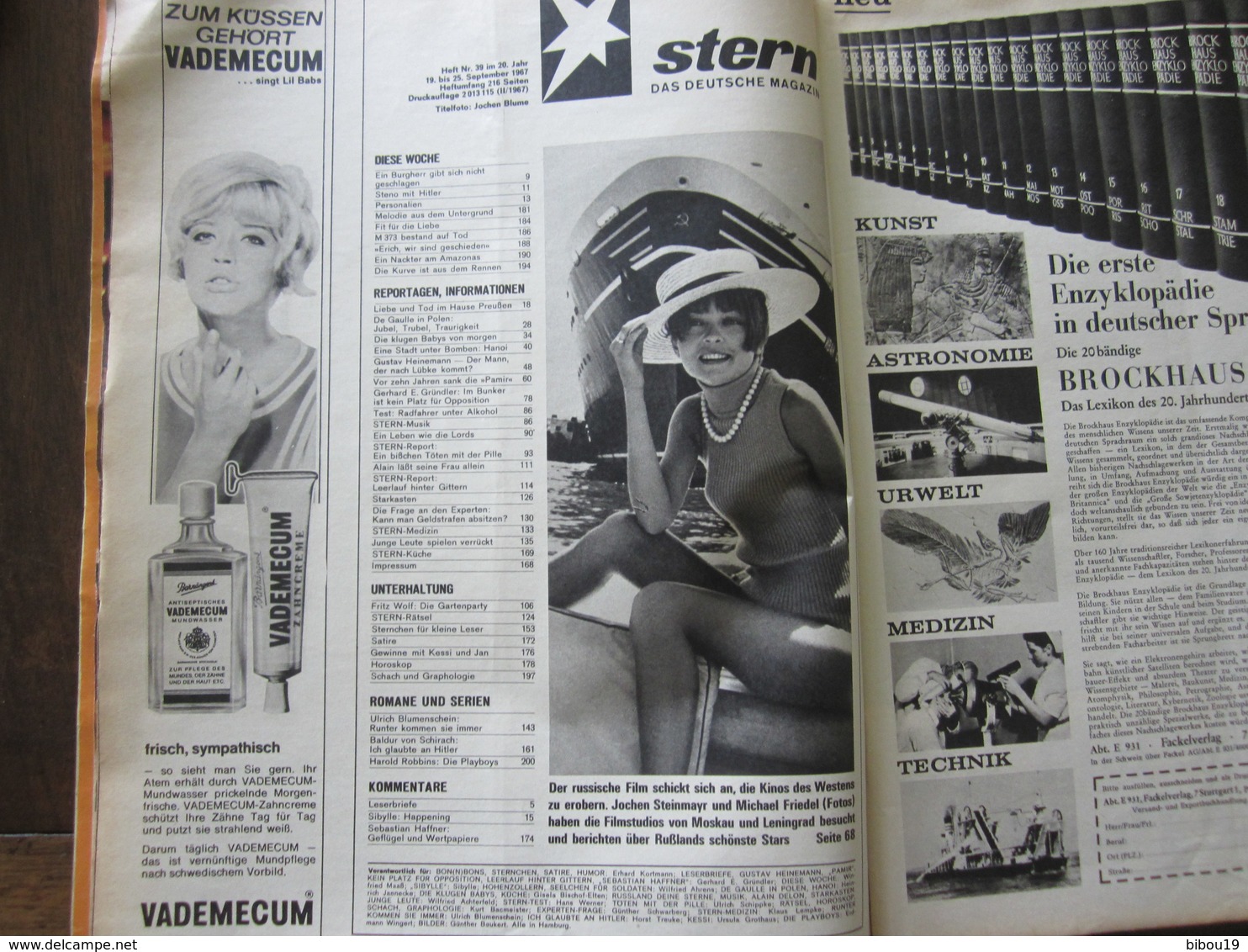 MAGAZINE STERN SEPTEMBER  1967  N 39    REVOLUTION AUS SCHWEDEN DIE SUPER-PILLE - Viajes  & Diversiones