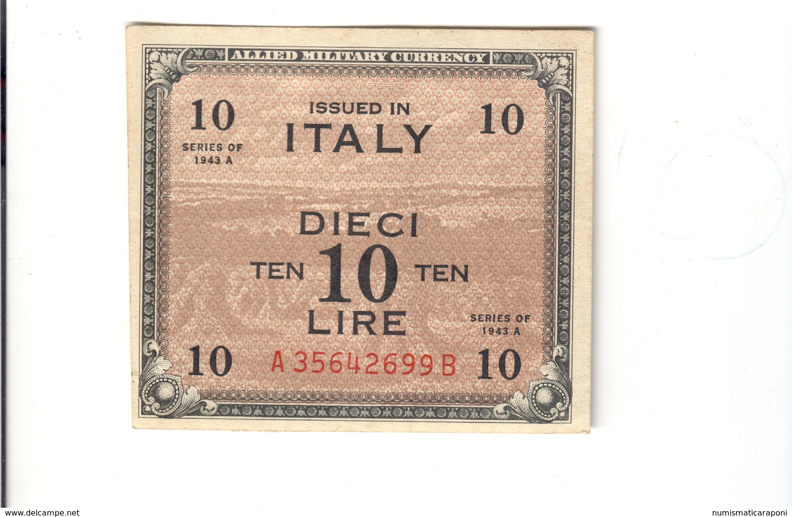 10 Am Lire 1943 Bilingue Serie A....B Spl+  LOTTO 1425 - Occupazione Alleata Seconda Guerra Mondiale