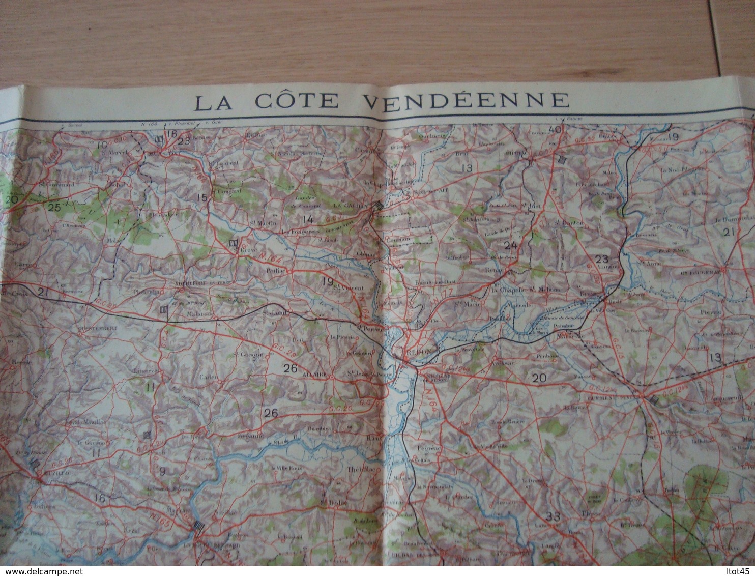 CARTE ROUTIERE DUNLOP JUILLET 1930 LA COTE VENDEENNE - Wegenkaarten