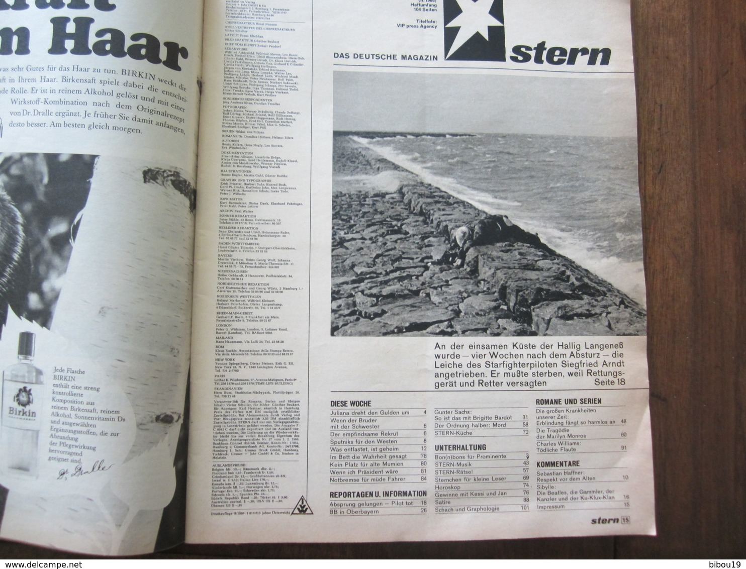 MAGAZINE STERN AUGUST  1968  N 35  GUNTER SACHS SO IST DAS MIT BB - Viaggi & Divertimenti