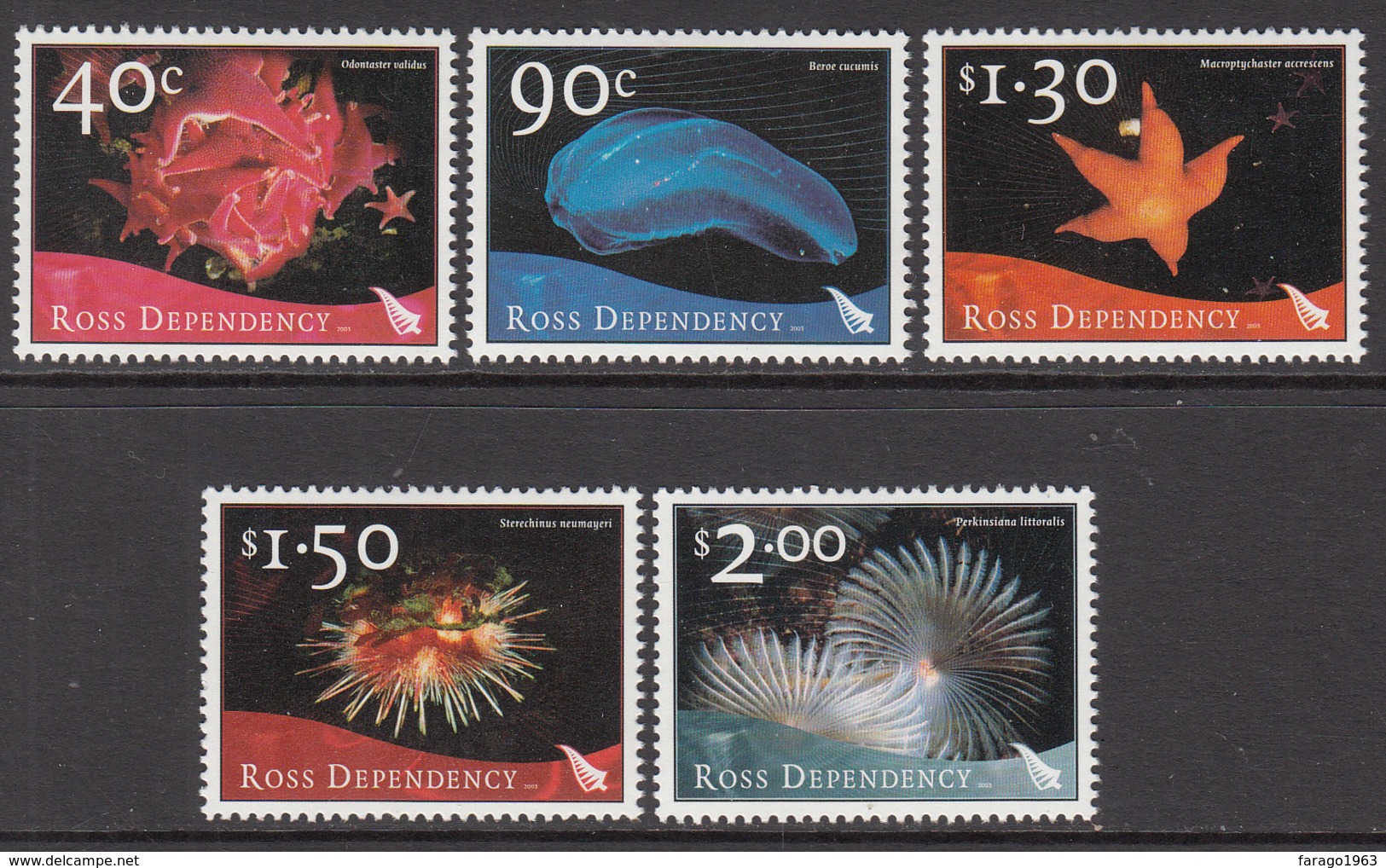 2003 Ross Dependency Marine Life Complete Set Of 5 MNH @ BELOW FACE VALUE - Nuovi