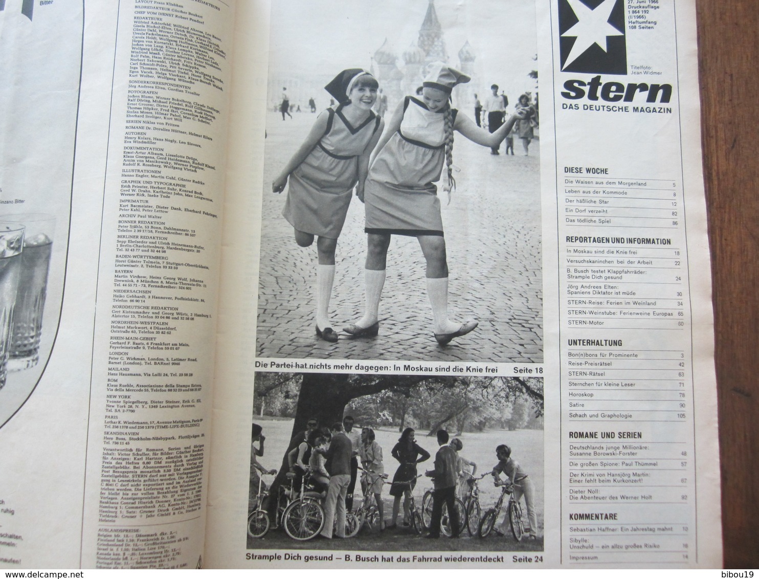 MAGAZINE STERN JUNI 1966  N 26 STRAMPEL DICH GESUND B BUSH TESTET FAHRRADER FUR DEN KOFFERRAUN - Travel & Entertainment