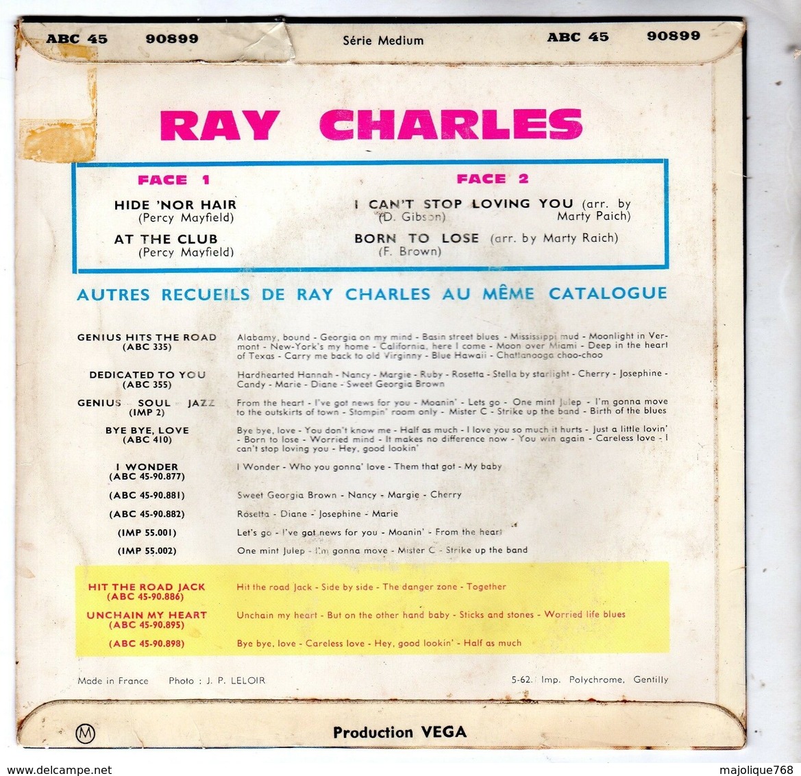 Ray Charles - Drown In My Own Tears - Atlantic 212050 - 1962 - Soul - R&B