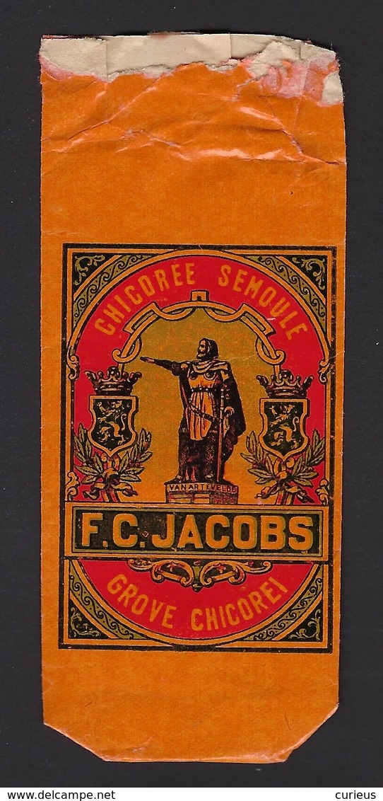 GENT * GAND * ZAKJE * F. C. JACOBS * CHICOREE SEMOULE * STAAL * ECHANTILLON * 11 X 4.50 CM - Publicités