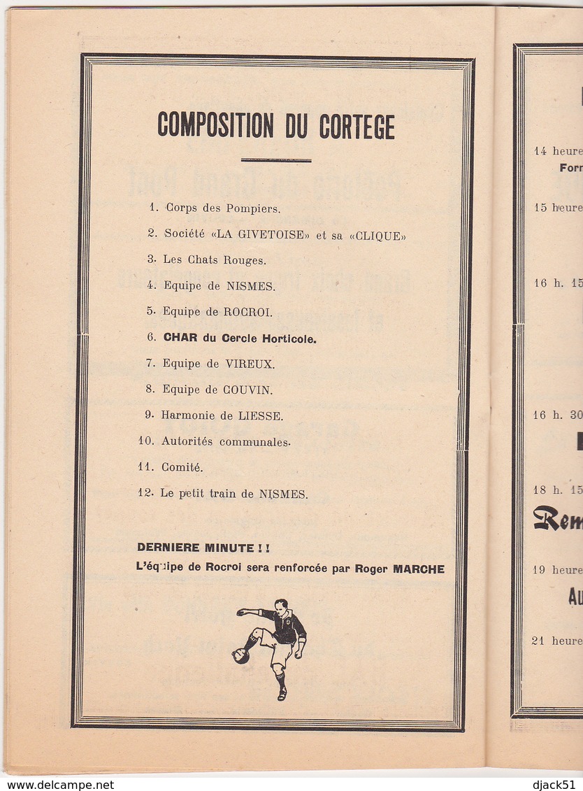 Programme COUVIN - CHALLENGE FERNAND LAUVAUX 1965 / Football / NISMES - VIREUX - ROCROI - COUVIN - Programme