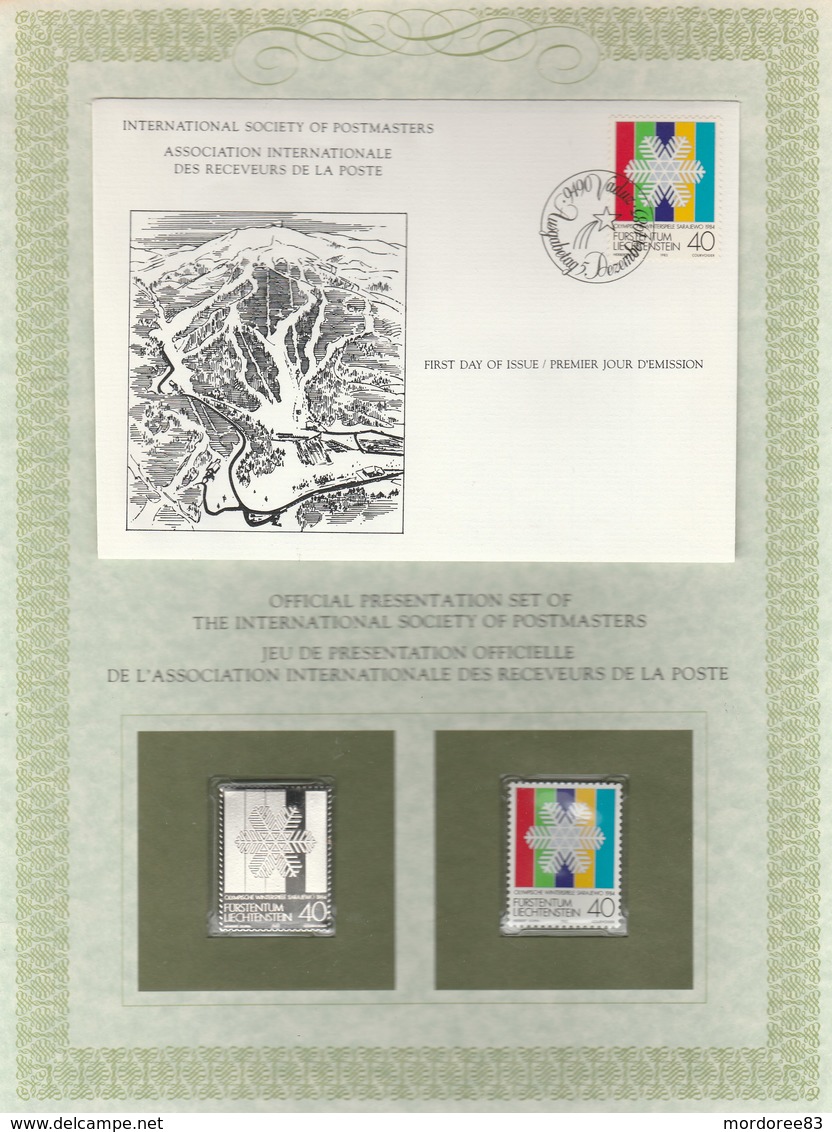 ASSOCIATION INTER DES RECEVEURS DE LA POSTE ENVELOPPE FDC SARAJEVO JEUX OLYMPIQUES + TIMBRE ARGENT+TIMBRE NEUF**- 1983 - Lettres & Documents