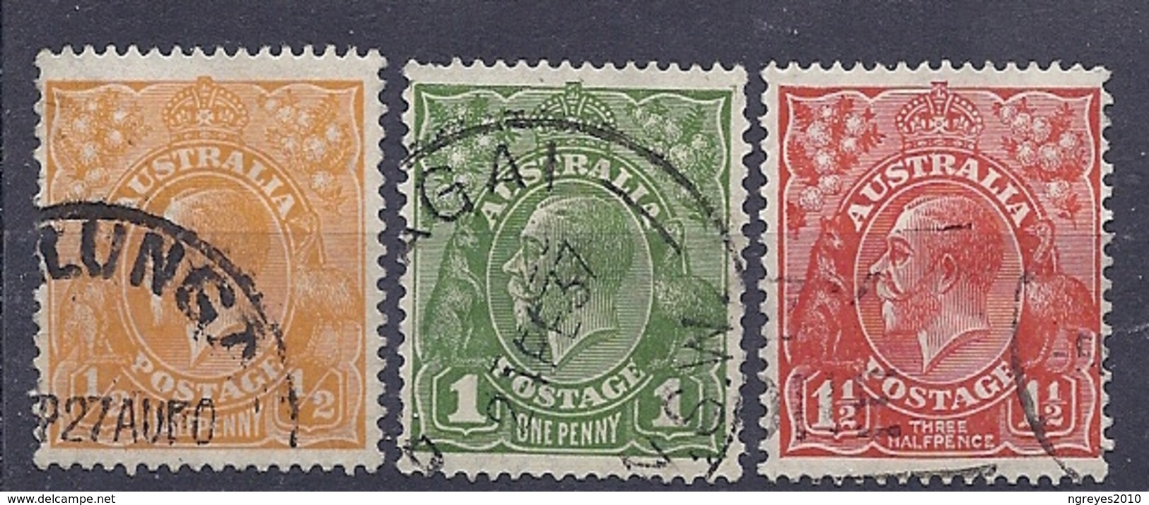 190031558  AUSTRALIA   YVERT   Nº  50A/52A - Usados