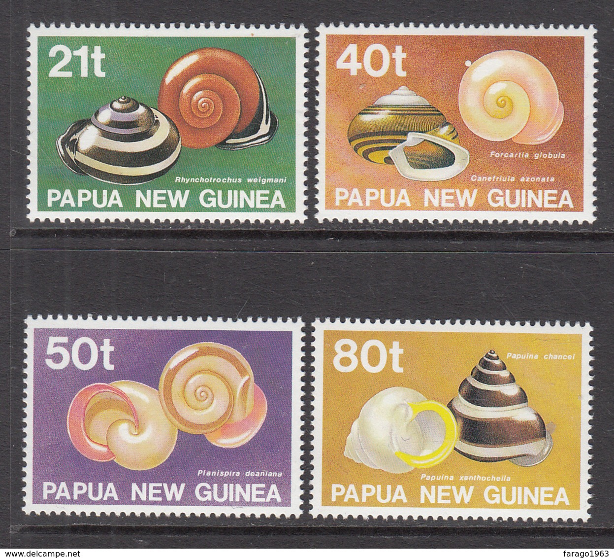 1991 Papua New Guinea  Snail Shells  Complete Set Of 4 MNH - Papua New Guinea