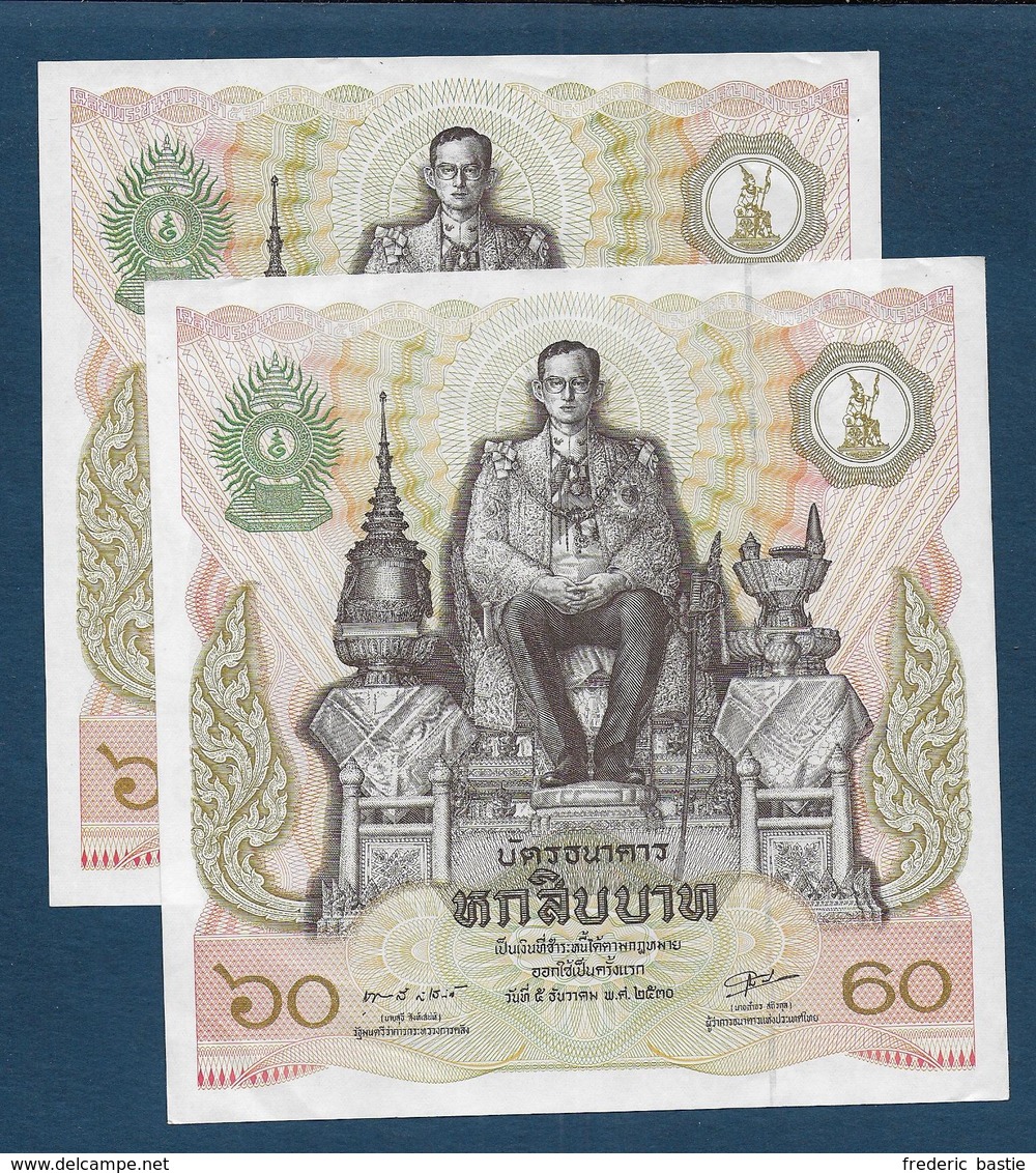 THAILANDE  - 60 Bath -  2 Billets - Thaïlande