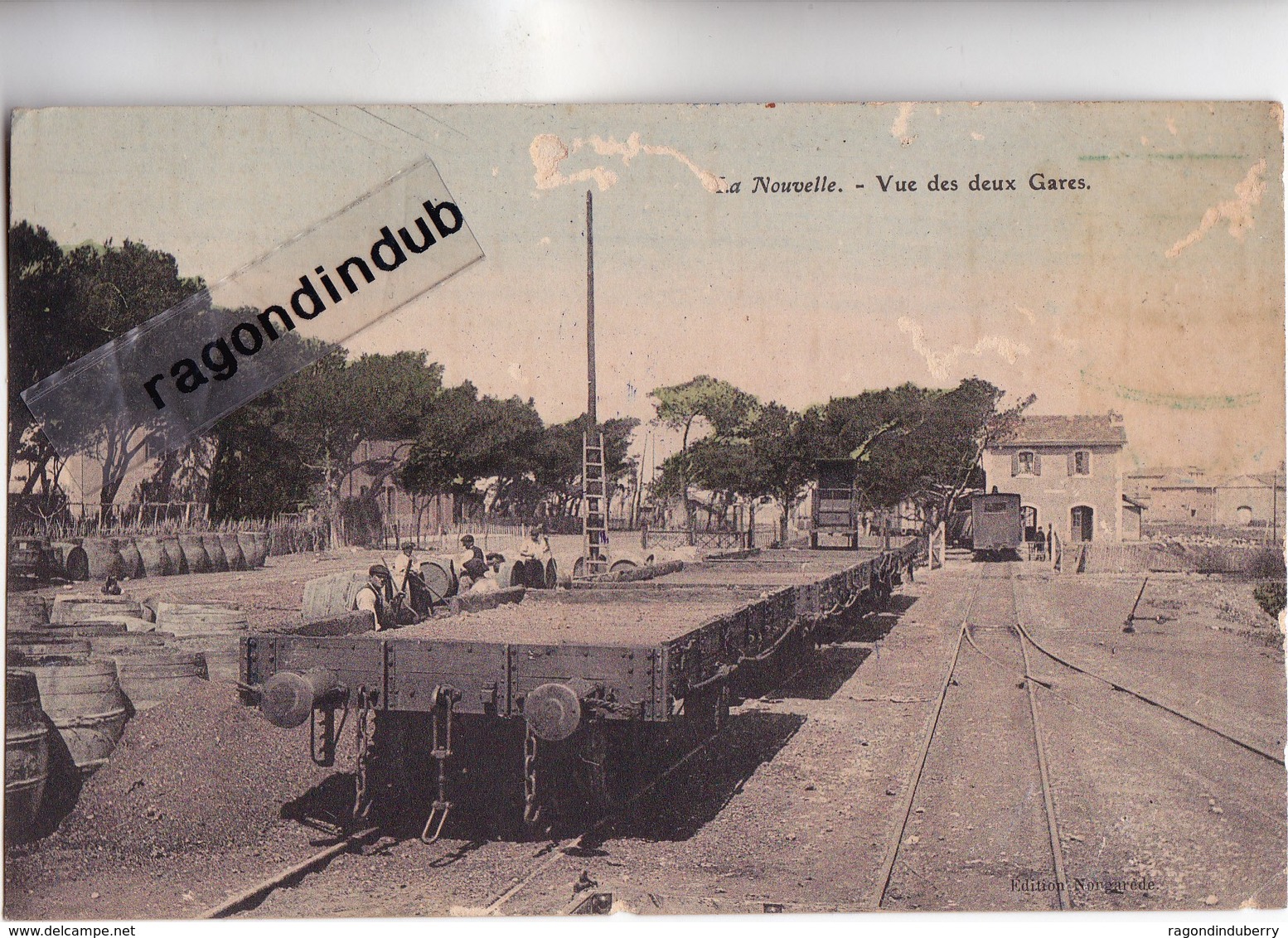 CPA - 11 - LA NOUVELLE  - Vue Des Deux Gares - CARTE RARE - - Gares - Avec Trains