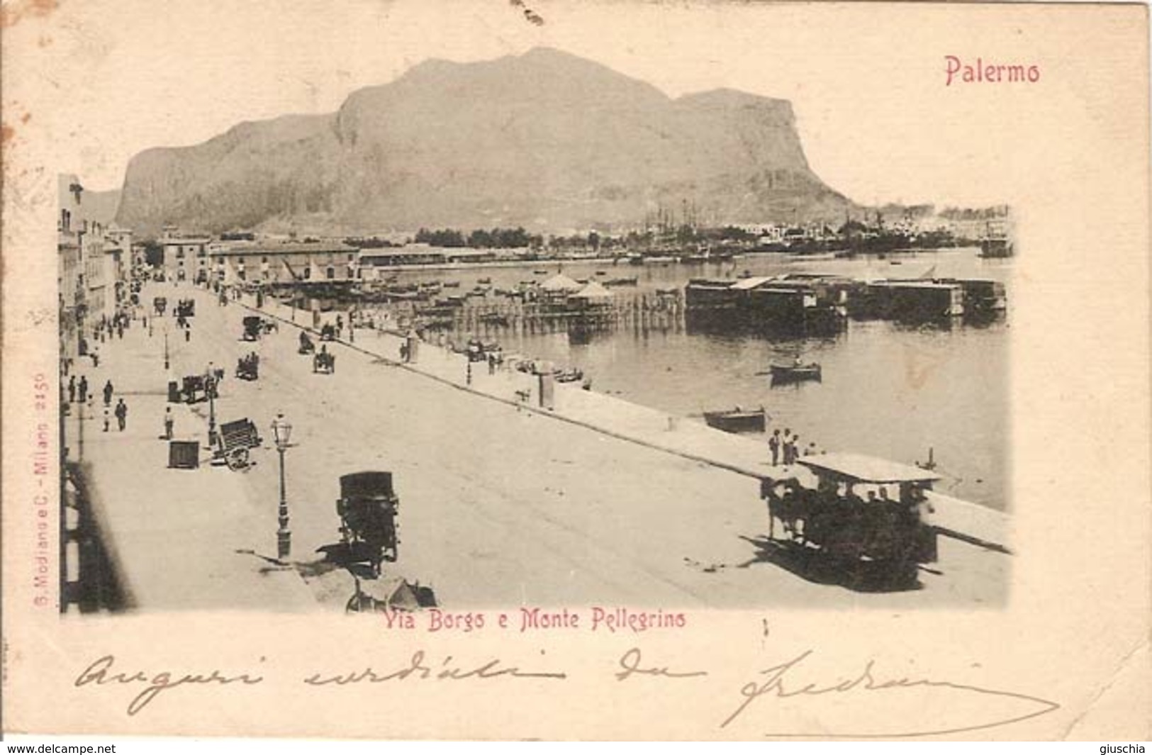 (C).Palermo.Via Borgo E Monte Pellegrino.F.to Piccolo.Viaggiata (c17) - Palermo