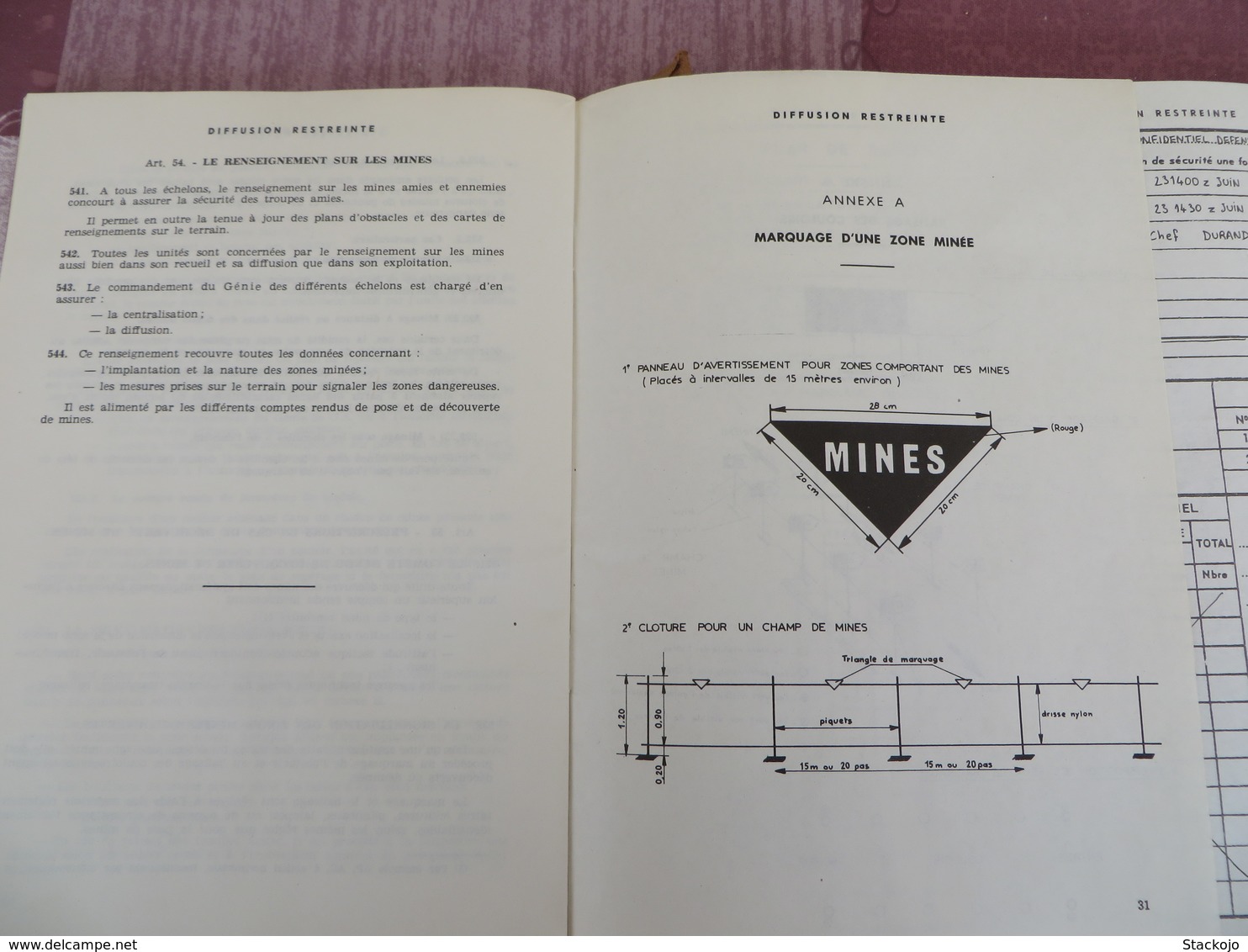 TTA 703 - Instruction Sur L'emploi Des Mines Et Le Franchissement Des Zones Minées - 105/05 - Autres & Non Classés