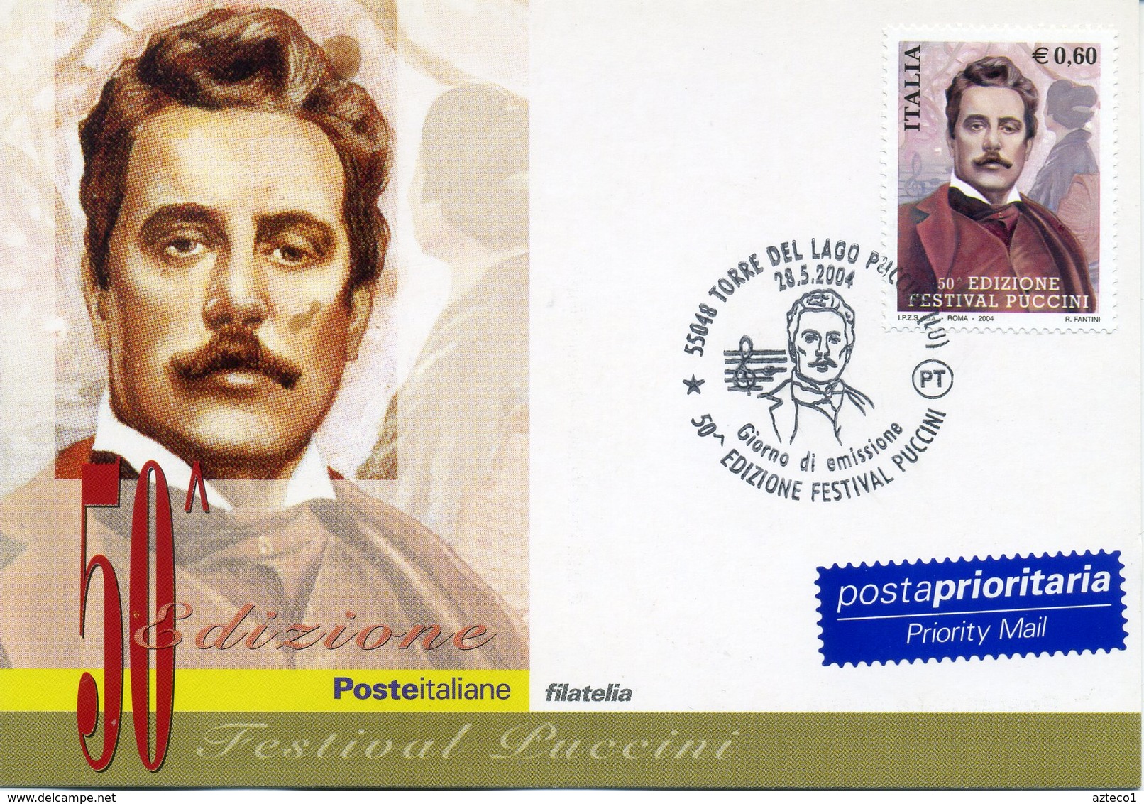 ITALIA - FDC MAXIMUM CARD 2004 - GIACOMO PUCCINI - MUSICA - ANNULLO SPECIALE - Cartoline Maximum