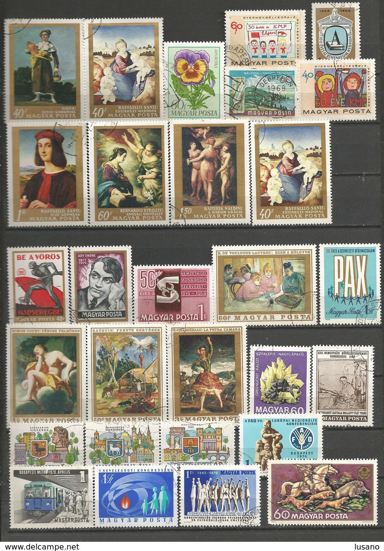 Hongrie - Collection de 1000 timbres oblitérés, tous différents