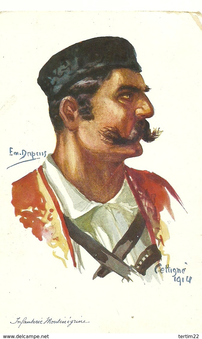 ( MILITARIA )(  MONTENEGRO   )( ILLUSTRATEUR) ( EMILE DUPUIS )( 1914 )( CETTIGNE ) - Montenegro