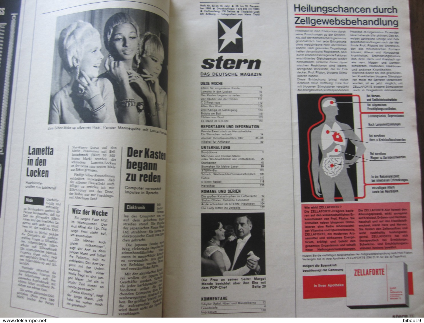 MAGAZINE STERN DEZEMBER  1966   N 52 FROHE WEIHNACHT 40 SEITEN BERUFS AUSSICHTEN 1967 - Viajes  & Diversiones