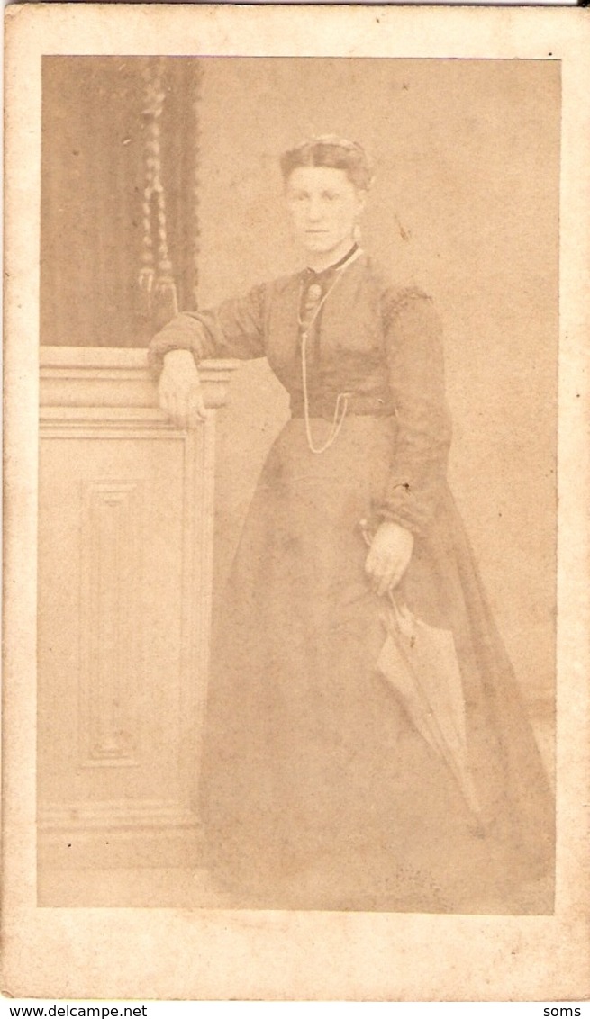 Photographie Basque Par Bertrand à Bayonne, Portrait D'Eugénie Bellegarde ép. Ducourneau De Rion Des Landes, Cdv De 1866 - Antiche (ante 1900)