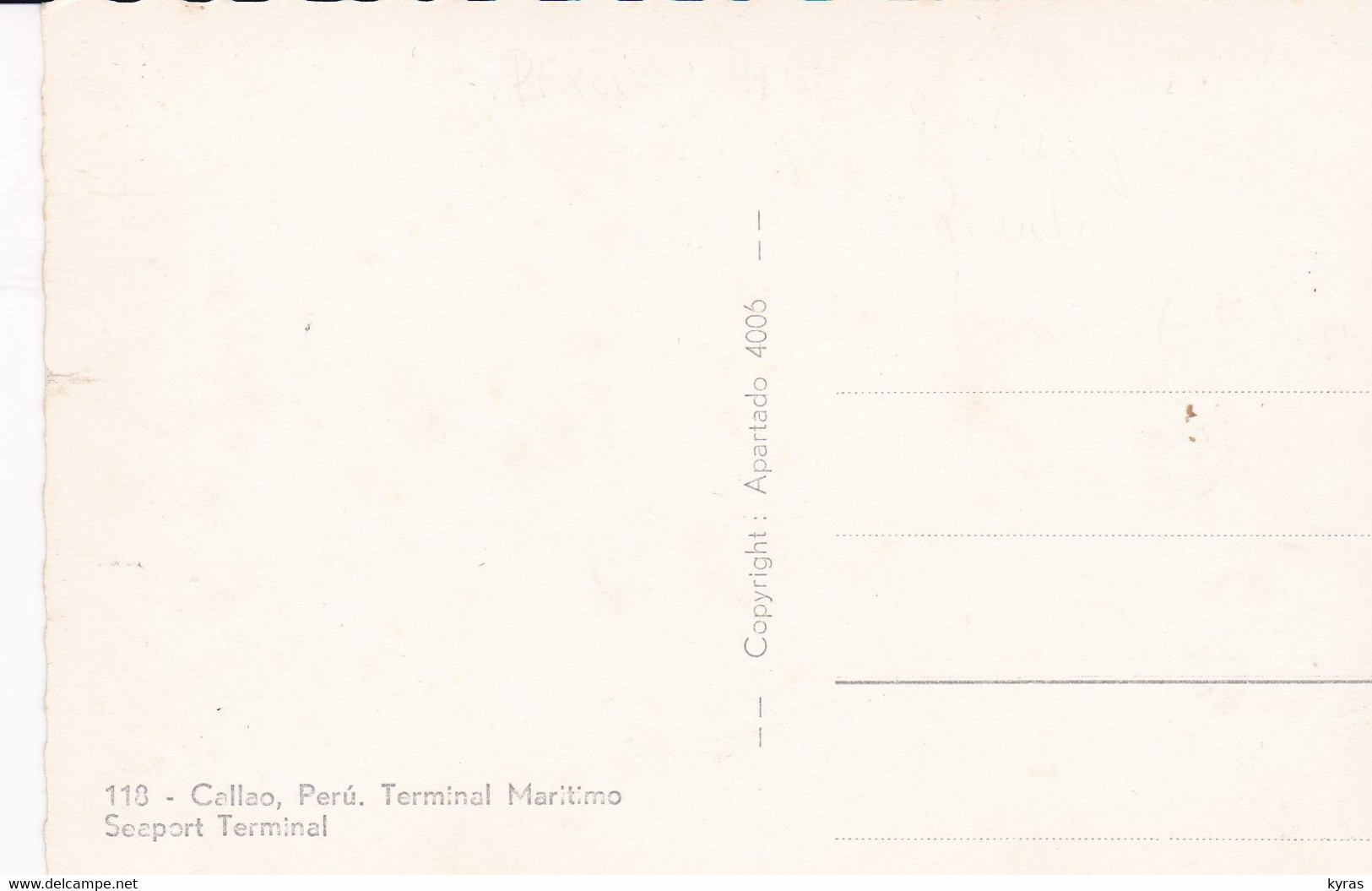 Cpsm 9X14 . PEROU . CALLAO. Terminal Maritimo (3 Bateaux Dans  Port : "Rio Cuayas " -"Romulus " & " Mariner Montrovia" - Pérou