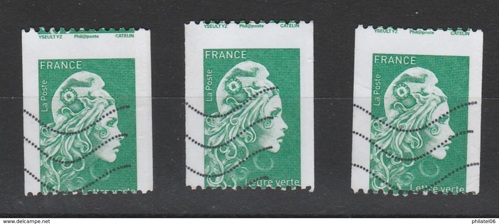 MARIANNE L'ENGAGEE  3 TIMBRES  VARIETES DE PIQUAGE  TB - 2018-2023 Marianne L'Engagée