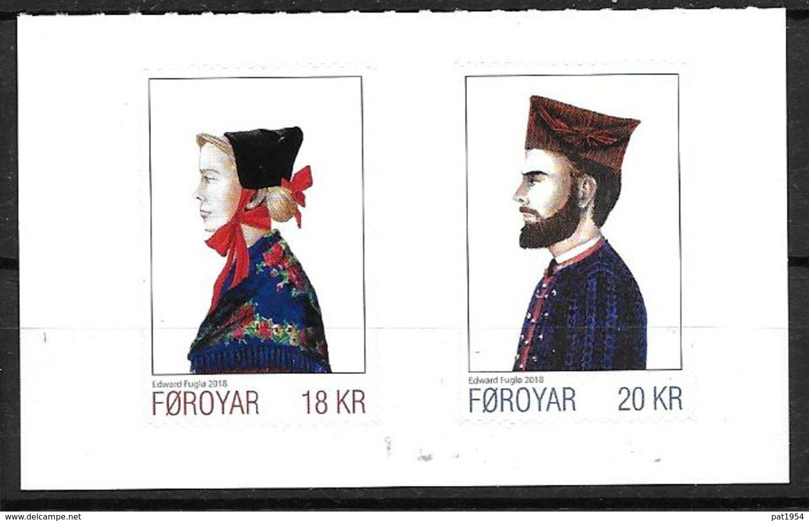 Féroé 2018 Série Neuve Adhésive Issue Du Carnet Costumes Nationaux - Faroe Islands