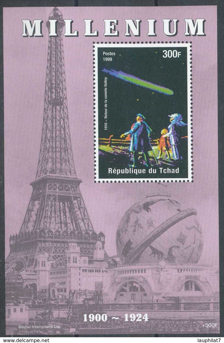 [36000]SUP//**/Mnh-Tchad 1999 - 1910, Retour De La Comète De Halley, En Bloc Avec La Tour Eiffel - Afrique