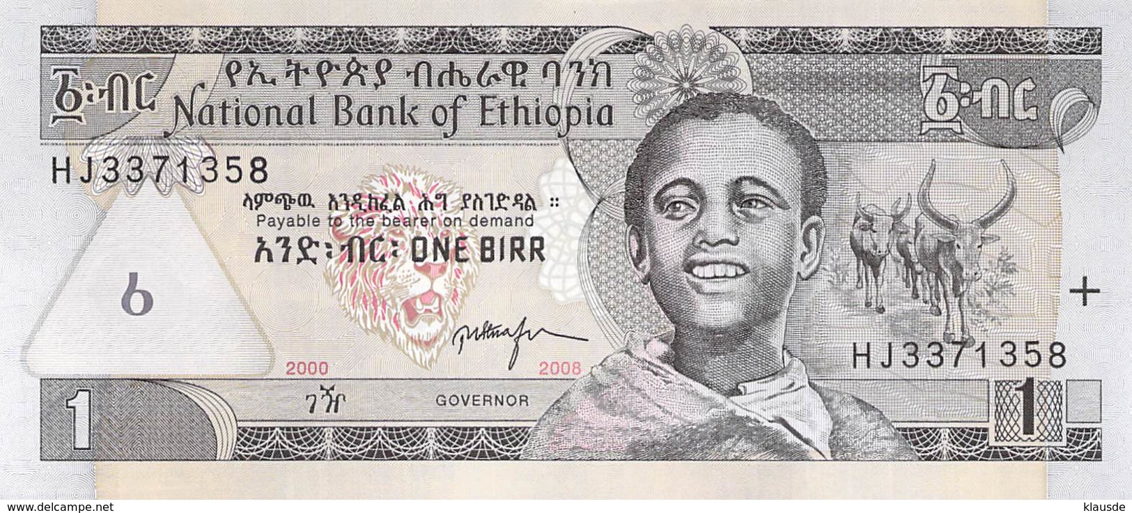 Äthiopien (Ethiopia) 1 Birr 2008 - Etiopía