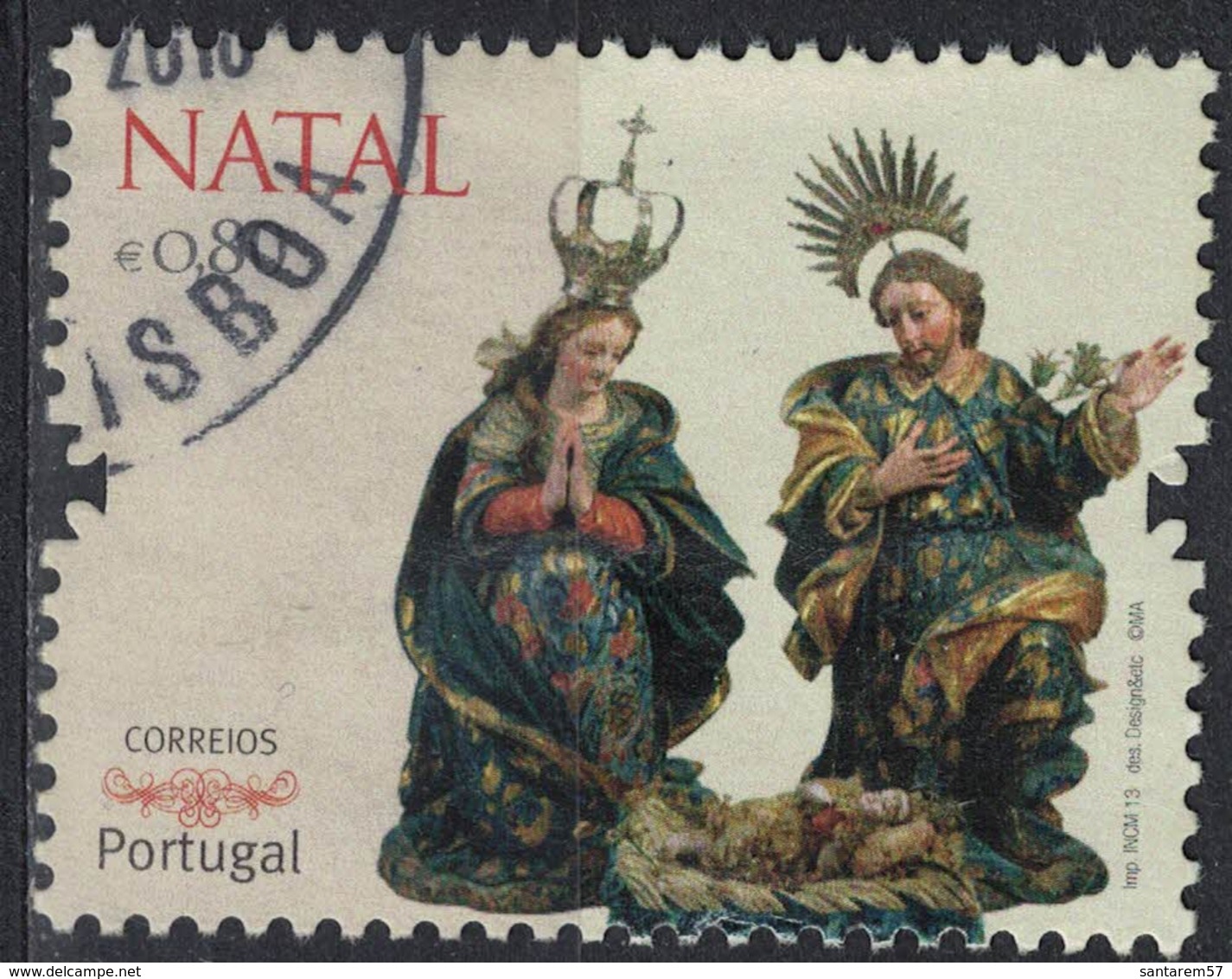 Portugal 2013 Oblitéré Used Natal Noël Adoration Du Christ SU - Oblitérés