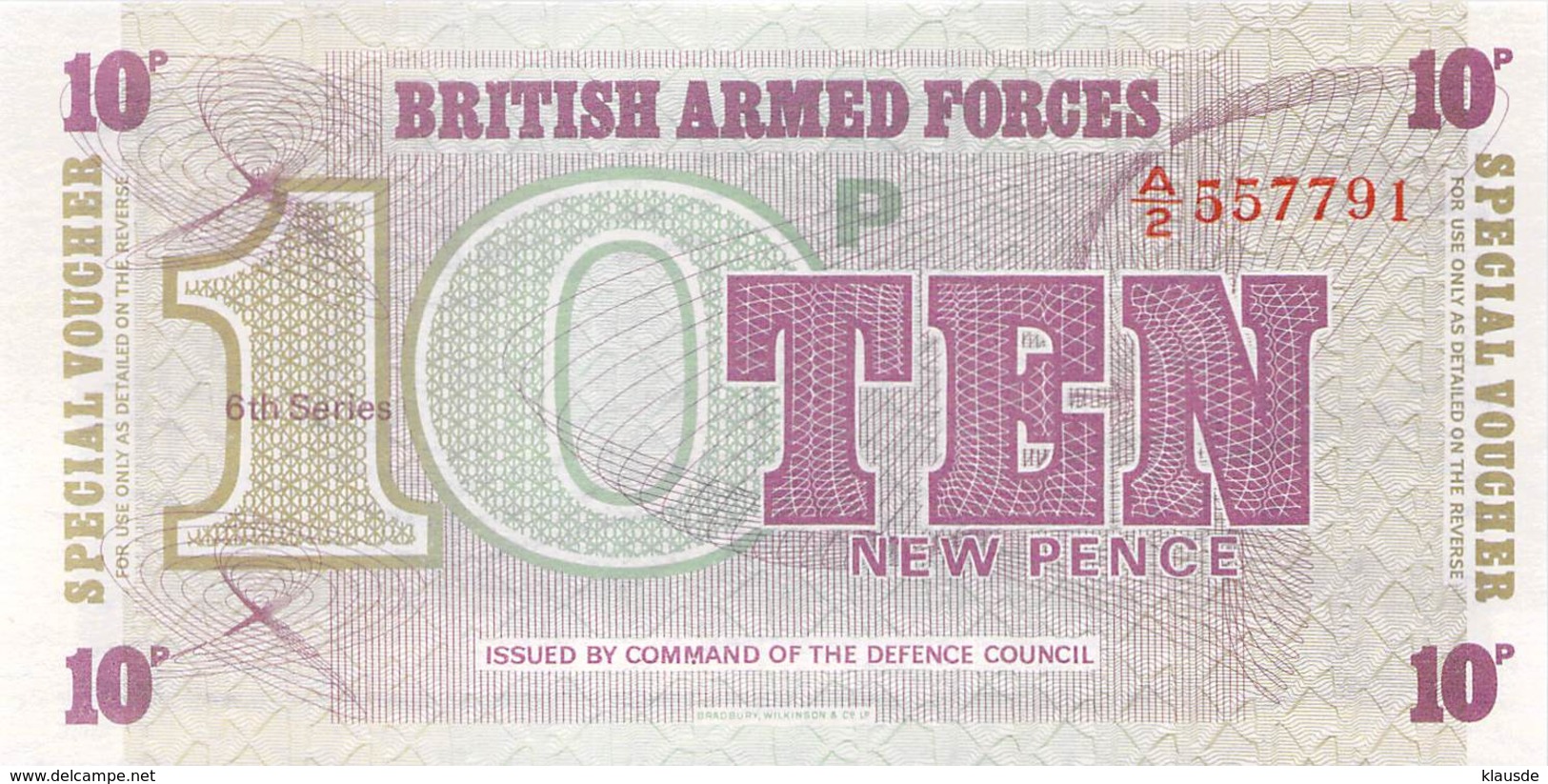 10 Ten New Pence UNC - Forze Armate Britanniche & Docuementi Speciali