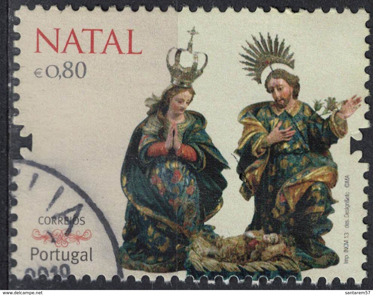 Portugal 2013 Oblitéré Used Natal Noël Adoration Du Christ SU - Usati