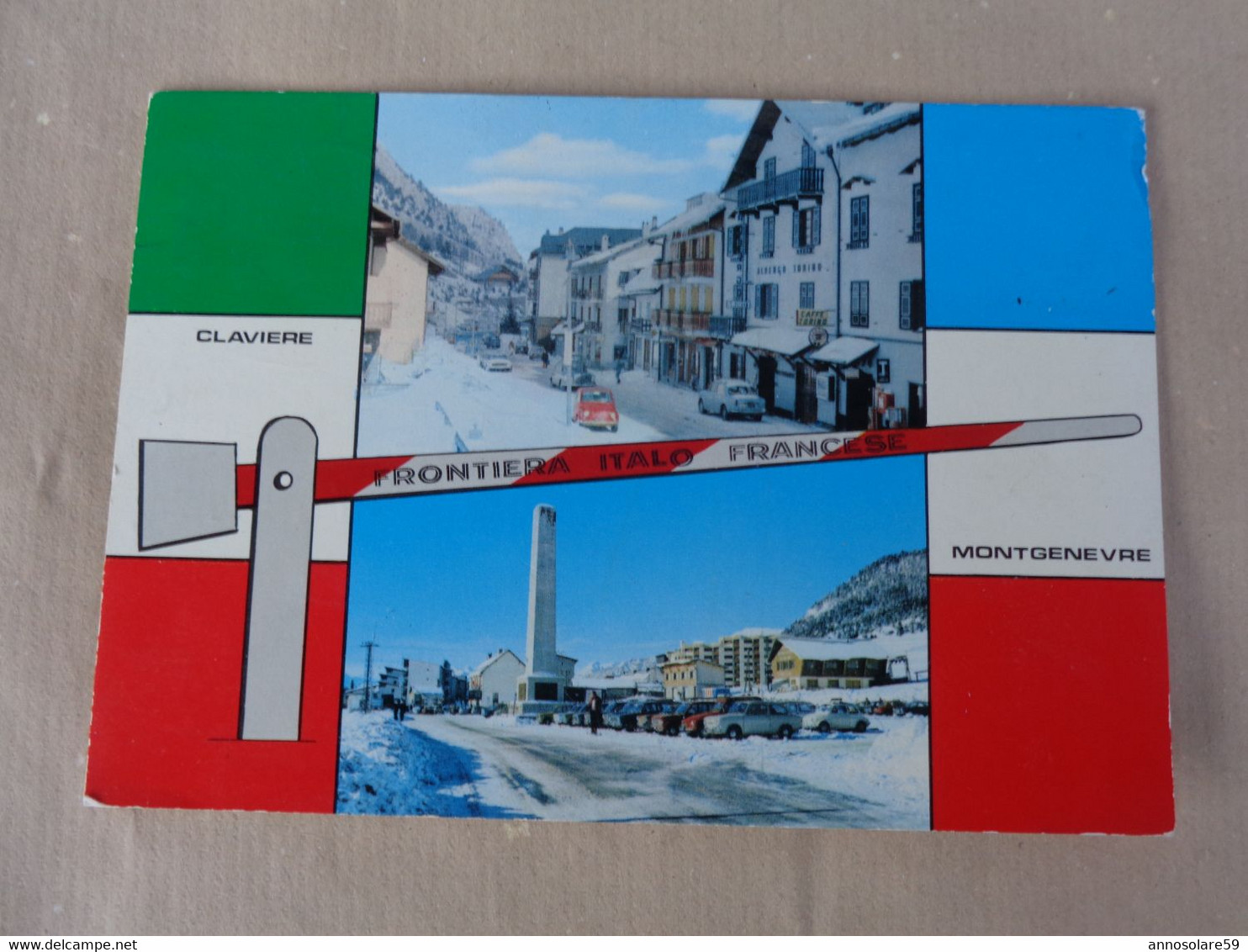 CARTOLINA: CLAVIERE-MONTGENEVRE - FRONTIERA ITALO FRANCESE (MOVIMENTATA) - VIAGGIATA - F/G - COLORI - LEGGI - Altri & Non Classificati