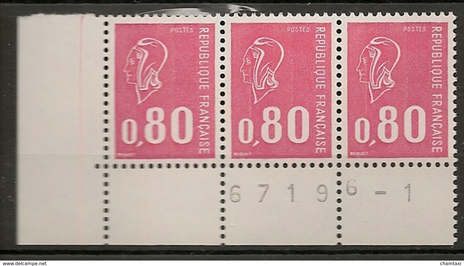 FRANCE 1974 TIMBRES 1816 TONTE TRES ROSE  MARIANNE DE BEQUET TYPE NUMERO DE FEUILLE 67196 - 1 - Neufs