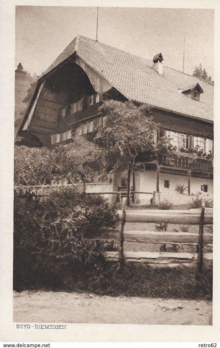 STYG - DIEMTIGEN → Altes Bauernhaus, Kupferdruck Ca.1930 - Diemtigen