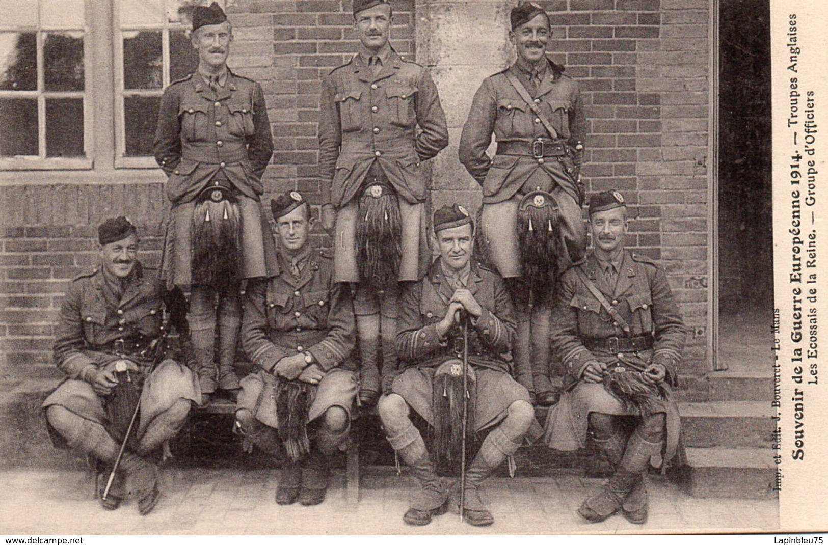 CPA Guerre 14 Européenne Grande Souvenir Troupes Anglaises écossais Reine Groupe Officiers - Guerre 1914-18