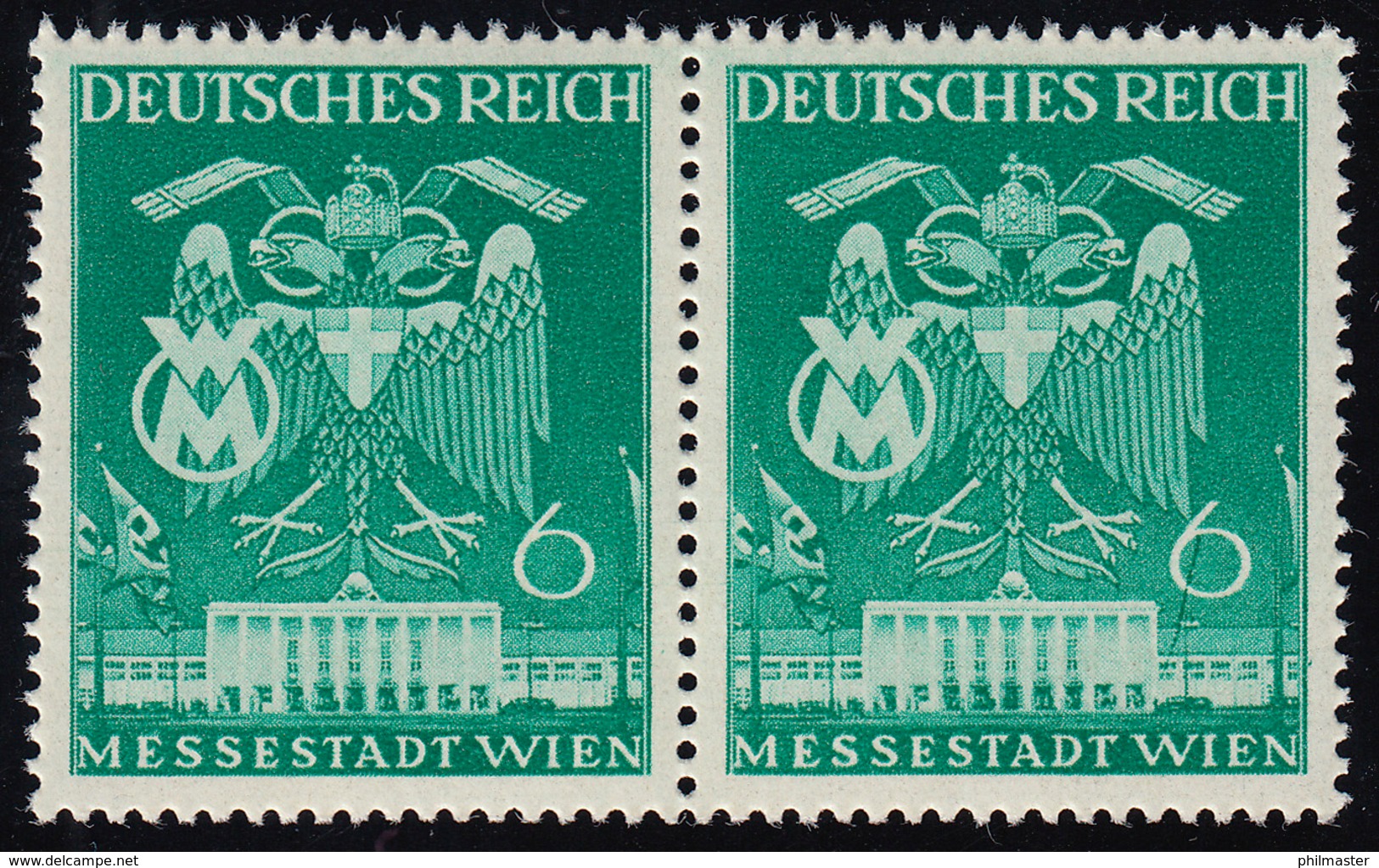 769I Wiener Messe 6 Pf Im Paar Mit PLF I Strich Durch 6, Feld 4, ** - Variétés & Curiosités