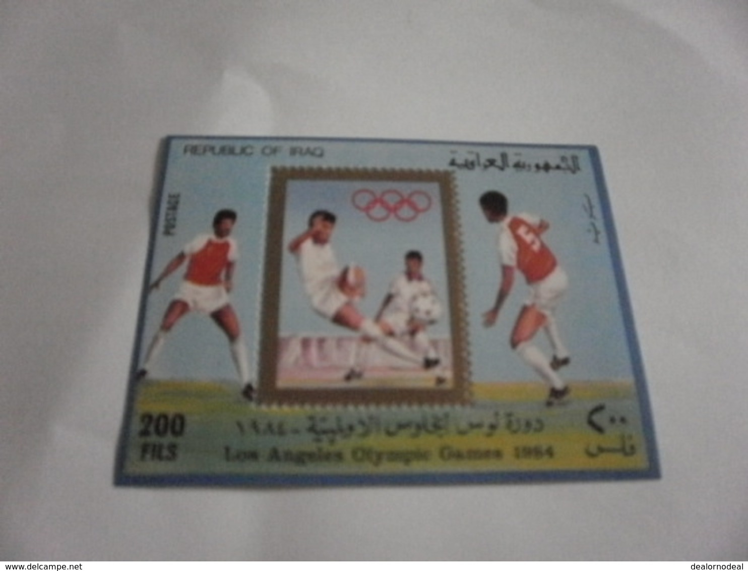 Miniature Sheet Perf Los Angeles 1984 Olympics Football - Iraq