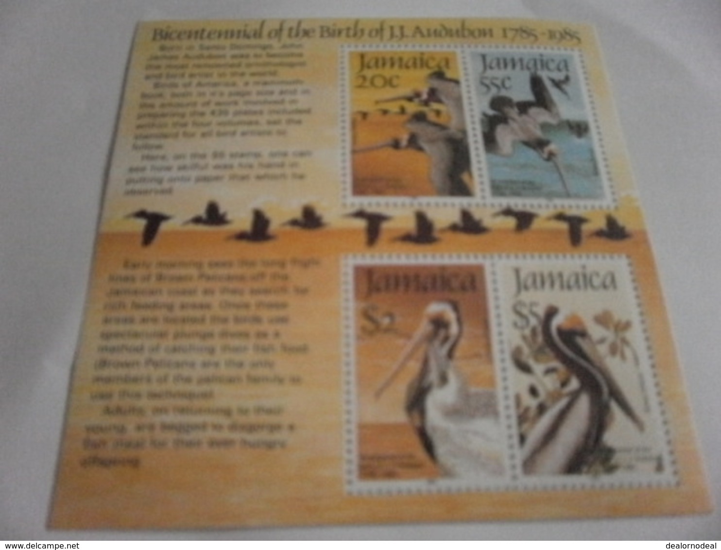 Miniature Sheet Perf Audubon 200th Anniversary - Jamaica (1962-...)