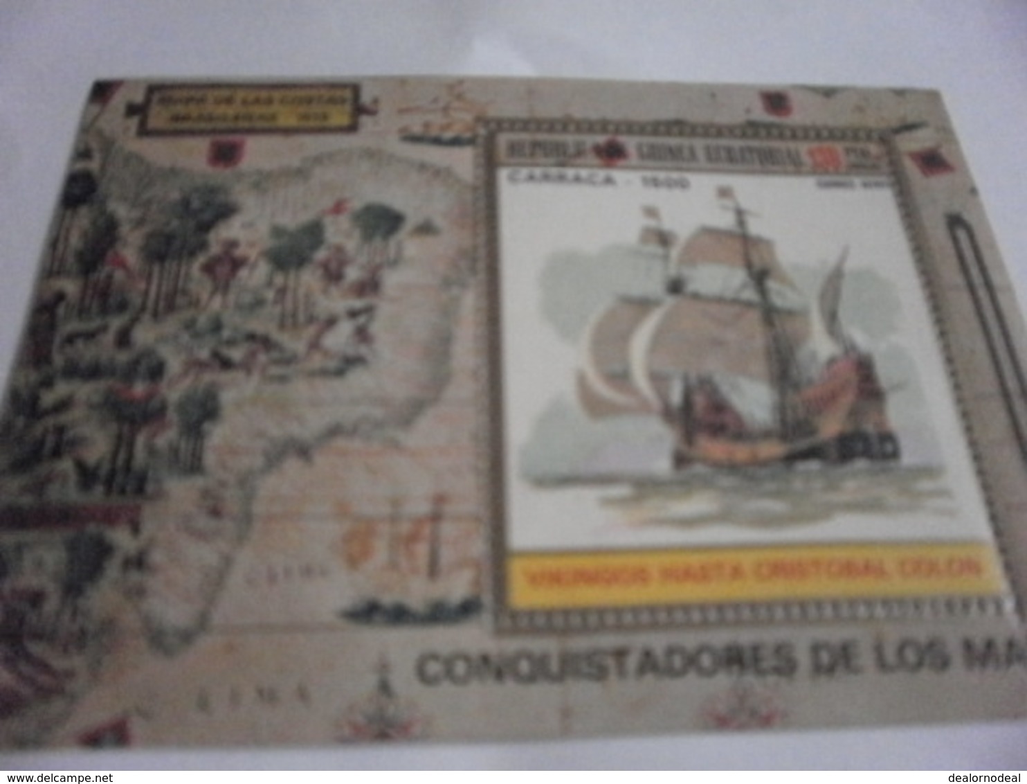 Miniature Sheet Perf Conquistadors Carraca 1500 - Equatorial Guinea